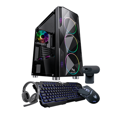 Pc Gamer Completo Neologic Streamer Nli83666 Intel I5 10400F 16Gb (Gtx1650  4Gb) Ssd 240Gb + Hd 1Tb 400W 80 Plus + 2 Monitores 21 + Cadeira - Faz a Boa!