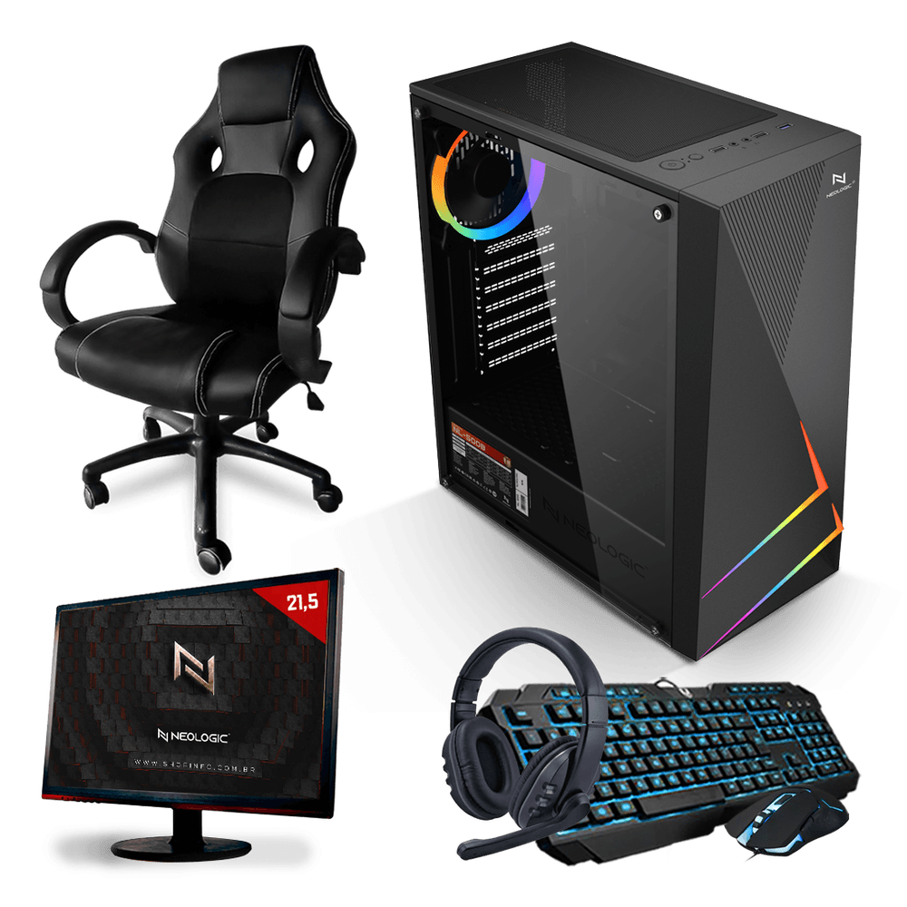 Pc Gamer Completo Neologic Start NLI81840 AMD 3000G 8GB (Radeon Vega 3  Integrado) 1TB + Cadeira Gamer - Computador Gamer - Magazine Luiza