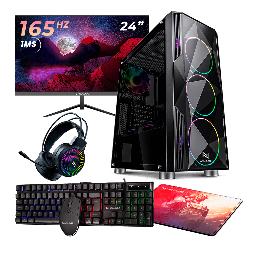 Pc Gamer Ryzen 5 5600g, 16gb, Ssd 480gb, Monitor, Kit Gamer 