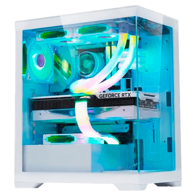 Gabinete Gamer K-mex Aquário Poseidon CG-W1G4 Branco ATX Lateral Em Vidro Sem Fan