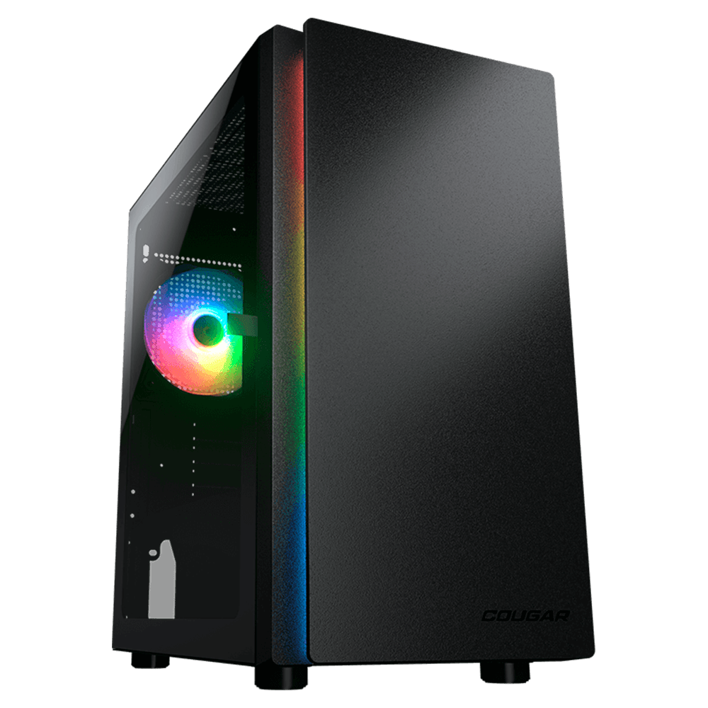 Gabinete Gamer Cougar Purity Rgb, Mini Tower, Vidro Temperado, Black, Micro-atx, Sem Fonte, Com 1 Fan - 385pc40.0001