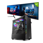 PC Gamer Intel i5 10400F 16GB  (RTX 3050 8GB) SSD 240GB + HD 1TB 500W 80 Plus + 2 Monitores 24, Neologic Streamer - NLI83677