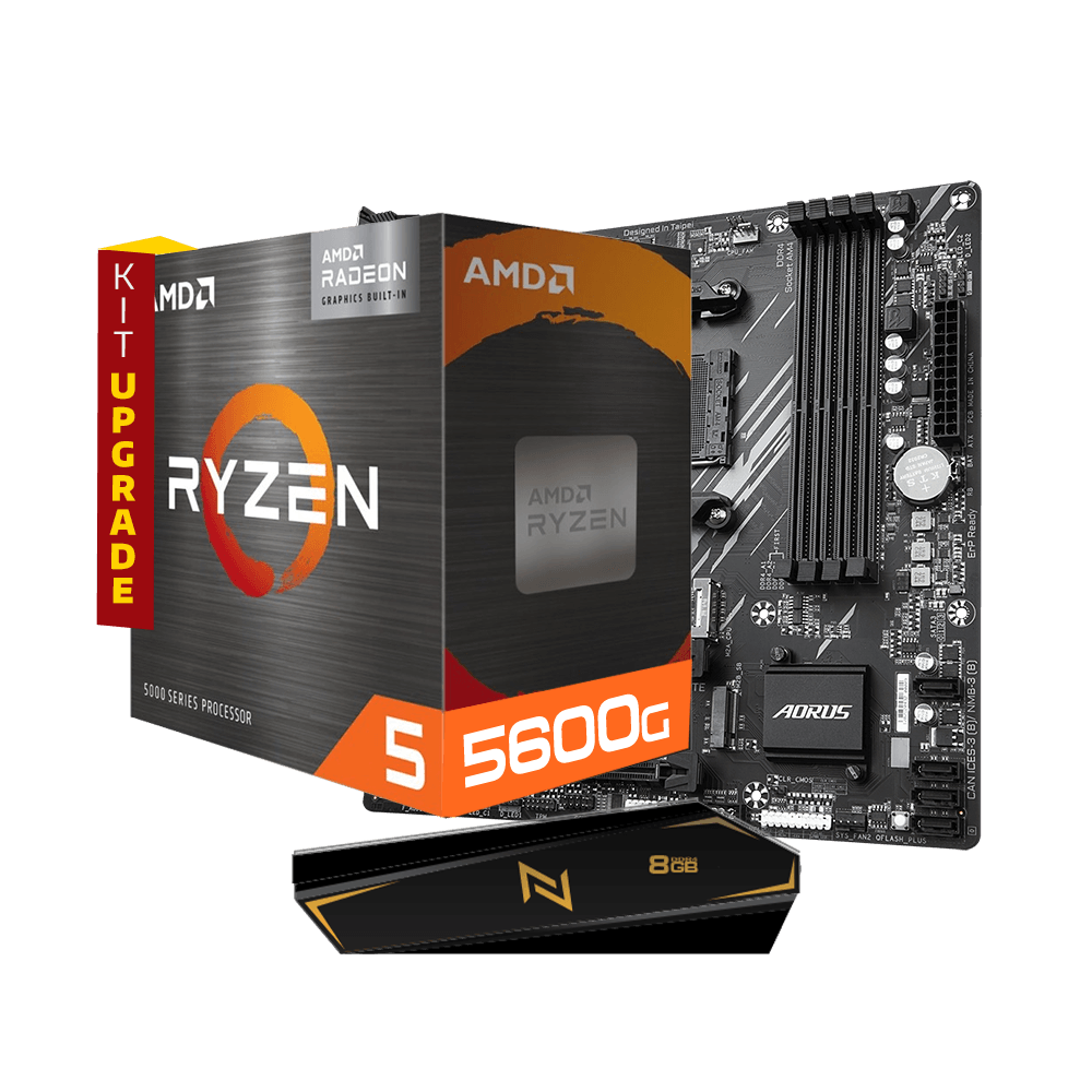 Kit Upgrade AMD Ryzen 5 5600g, Placa Mae Gigabyte AM4 B550M Aorus Elite, Memoria Neologic 8GB 3200MHZ, Neologic - NLI83439