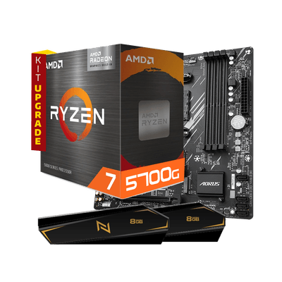 Kit Upgrade AMD Ryzen 7 5700g, Placa Mae Gigabyte AM4 B550M Aorus Elite, Memoria Neologic 16GB (2X8GB) 3200MHZ, Neologic - NLI83440