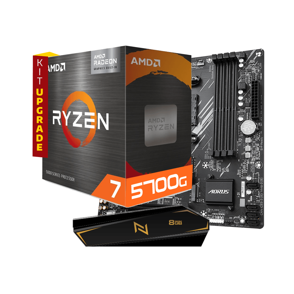 Kit Upgrade AMD Ryzen 7 5700g, Placa Mae Gigabyte AM4 B550M Aorus Elite, Memoria Neologic 8GB 3200MHZ, Neologic - NLI83441
