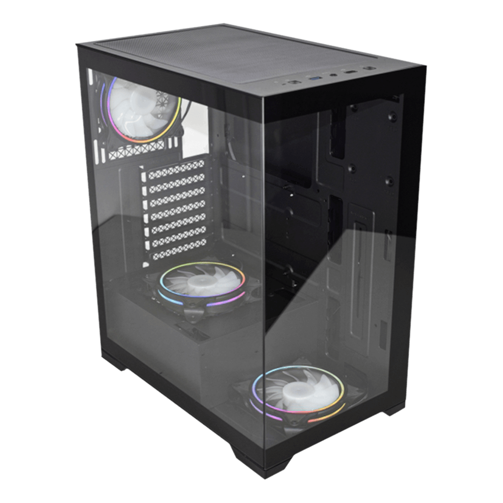 Gabinete Gamer K-mex Aquário Poseidon CG-11G4 Preto ATX Lateral Em Vidro Sem Fan - Imagem 3