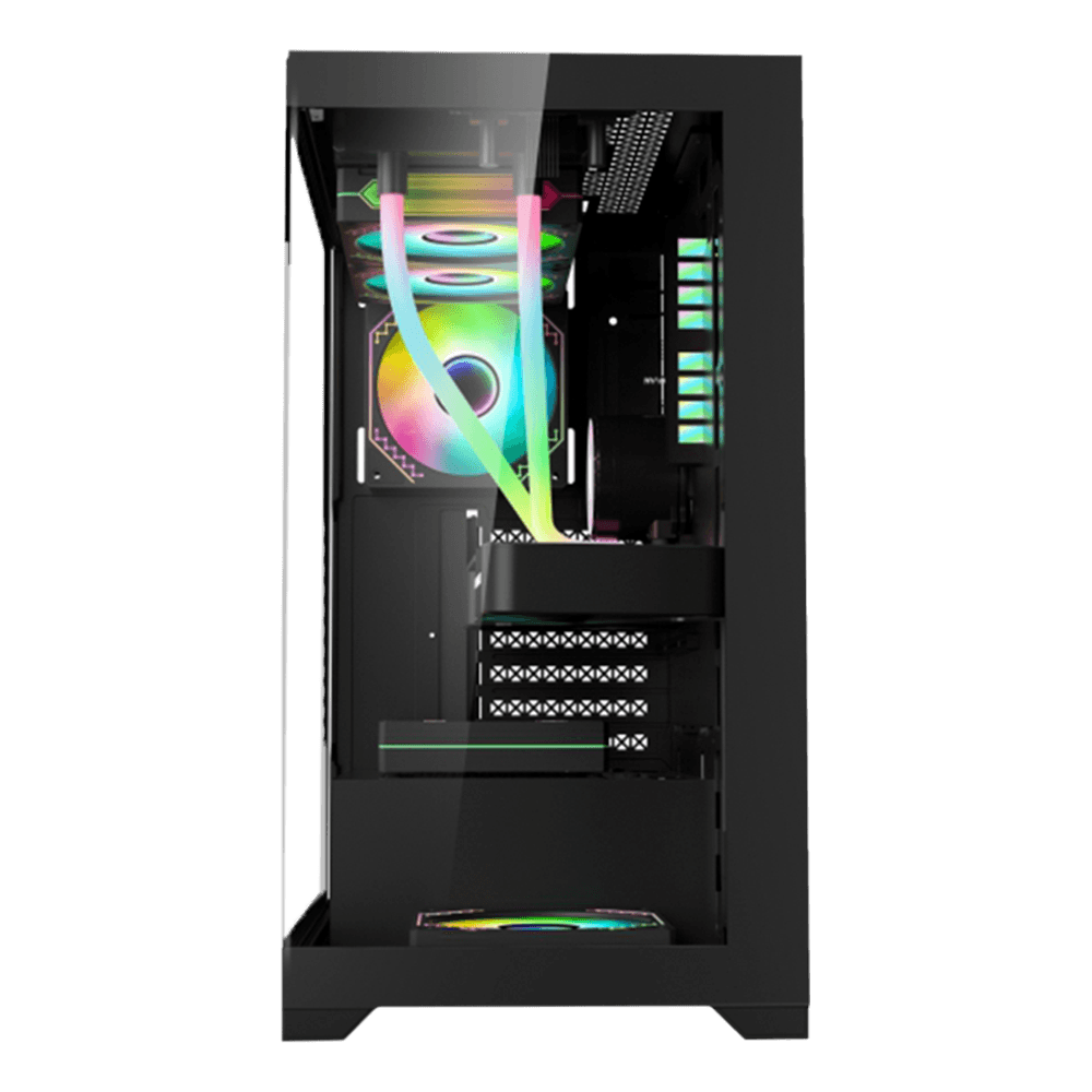 Gabinete Gamer K-mex Aquário Poseidon CG-11G4 Preto ATX Lateral Em Vidro Sem Fan - Imagem 4