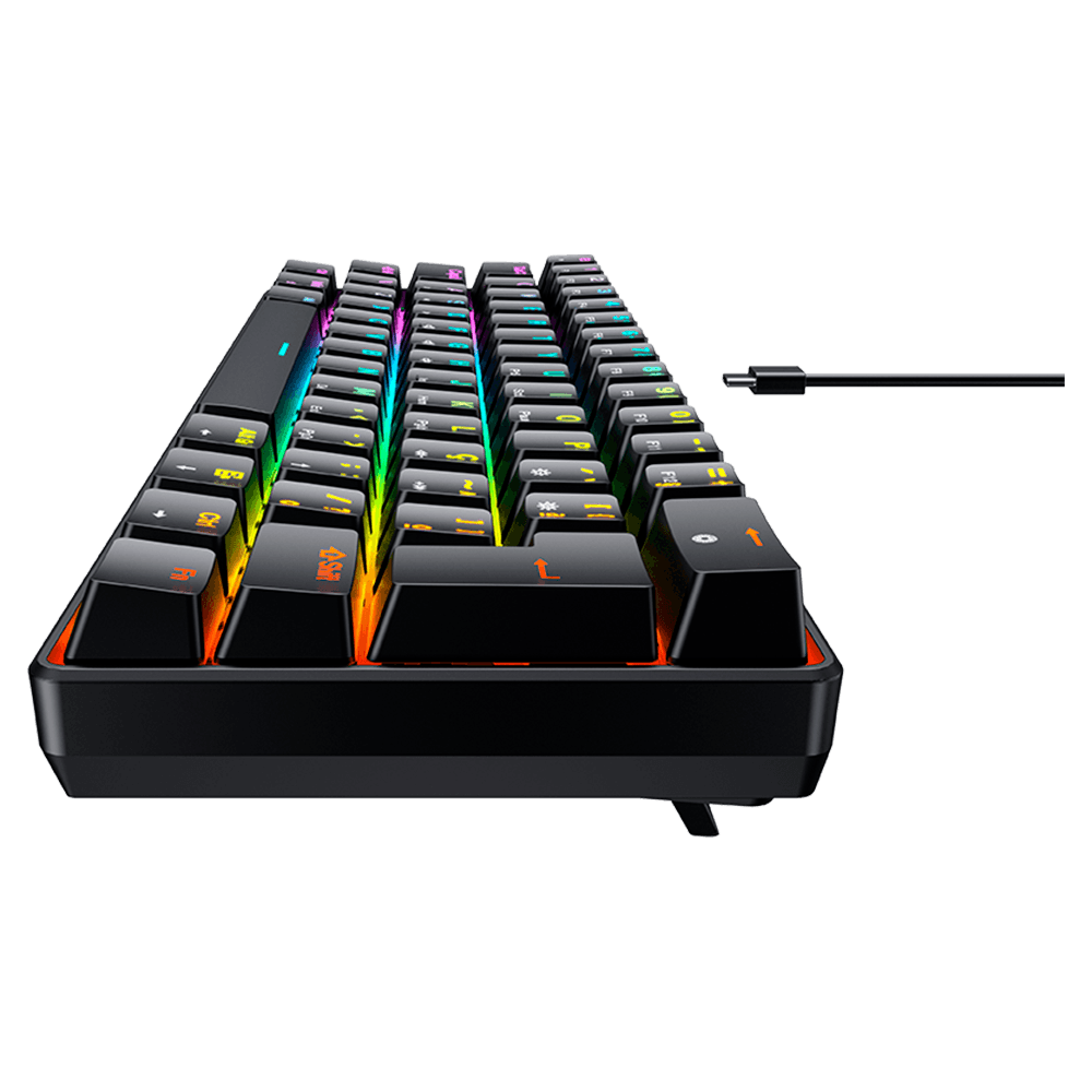 Teclado Gamer Mecanico Hyrax Thunder Hck61, Abnt2, Preto, Switch Vermelho - Hck61b-red-rgb - Imagem 4
