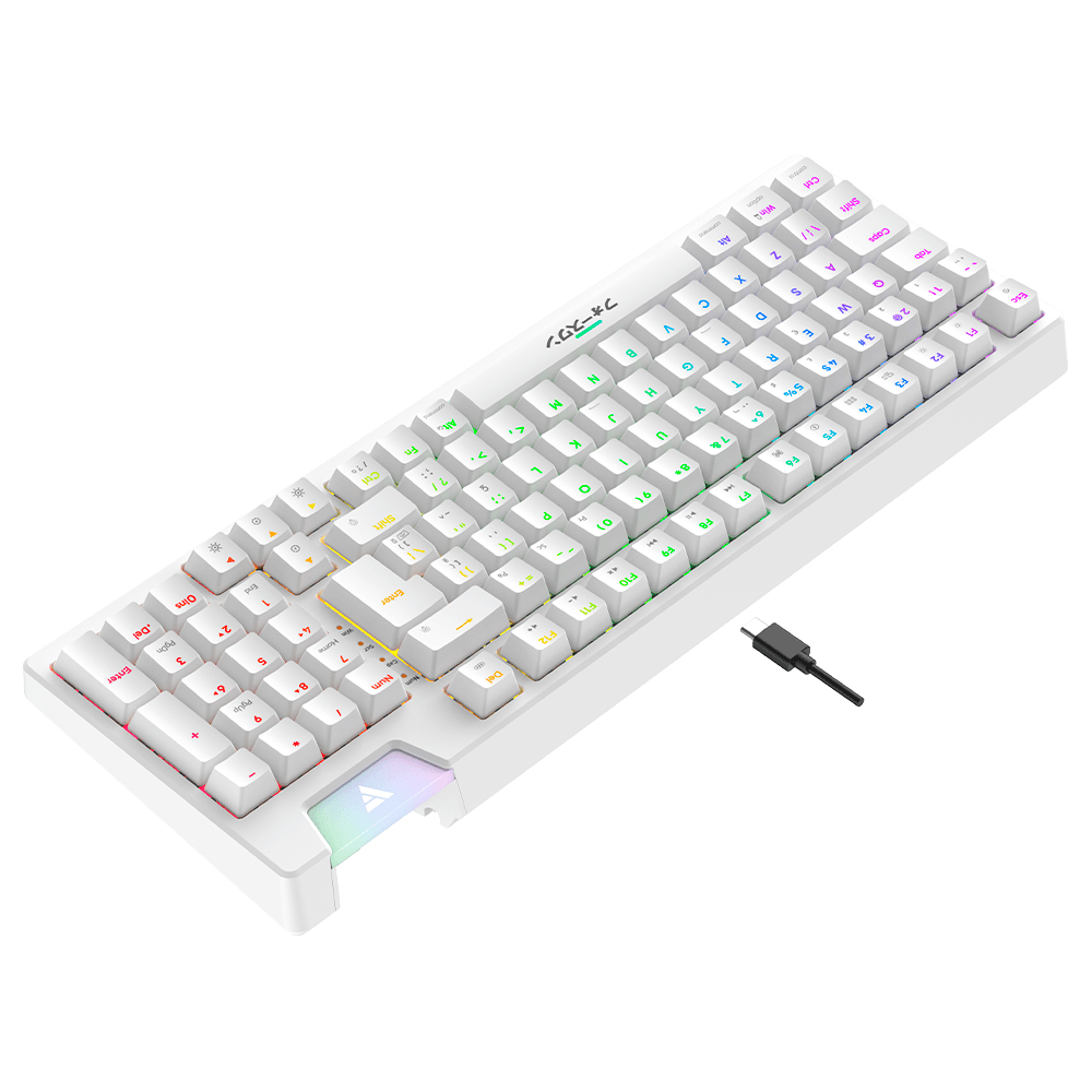 Teclado Mecanico Gamer Force One Yari, RGB, ABNT, Switch Amarelo, Branco, FR.TC.YA.01 - Imagem 2