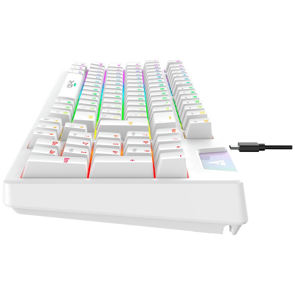 Teclado Mecanico Gamer Force One Yari, RGB, ABNT, Switch Amarelo, Branco, FR.TC.YA.01 - Imagem 4