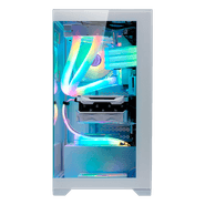 Gabinete Gamer K-mex Aquário Poseidon CG-W1G4 Branco ATX Lateral Em Vidro Sem Fan