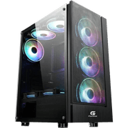 Gabinete Gamer Mid Tower Fortrek Cruiser 70569 RGB Com 3 Cooler  Preto Lateral Acrilico