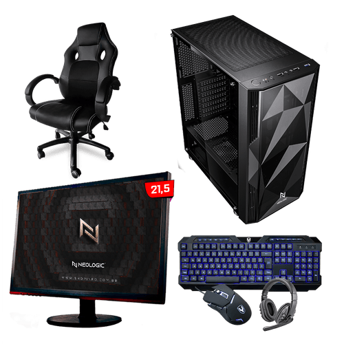PC Gamer Completo AMD Ryzen 5 5600GT 16GB (Radeon Vega 7 Integrado) SSD 240GB, 500W 80 PLUS + Cadeira, Neologic - NLI83471