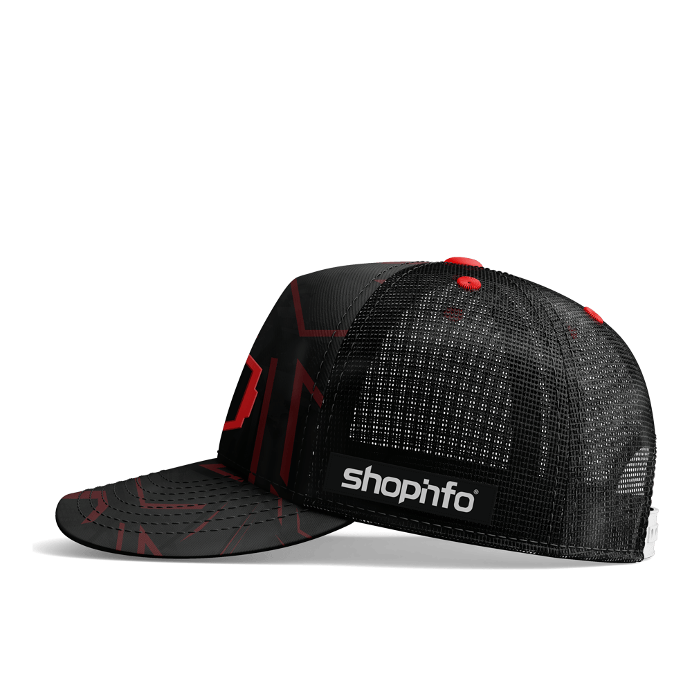 Boné Trucker Black & Red com Brasão Neologic e 3D Silk alto relevo NLBLRD - Imagem 3