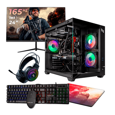 Pc Gamer Completo Intel I5 10400F 16GB (RTX 3060 12GB) SSD 480GB M.2 600w 80 Plus Monitor 24 165 HZ, Neologic Aquarium By Italo Canella - NLI86346
