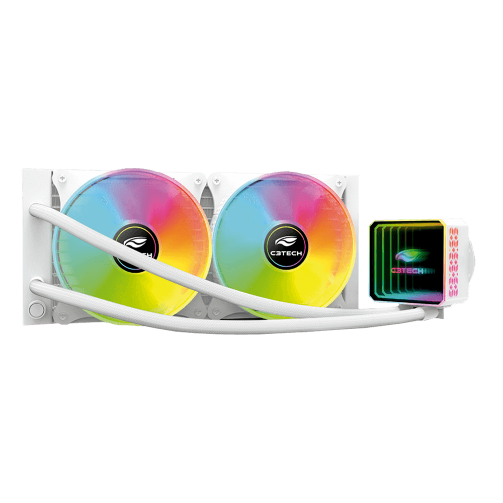 Water Cooler C3Tech Gaming FC-W240WHRGB Branco, TDP 250w, Compatível com Intel e AMD - Imagem 2