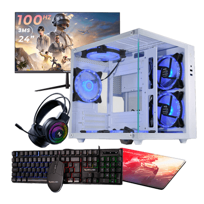 Pc Gamer Completo Ryzen 5 5600GT, 16GB 3200Mhz (Radeon Vega 7), SSD 480GB, 500W 80 Plus, Monitor 24" 100Hz, Gabinete Aquario com 3 Fans - NLI87576