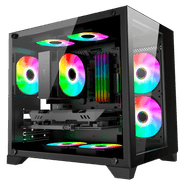 Gabinete Gamer K-mex Aquário CG-01AD, Space Z, Lateral de Vidro, Micro ATX, Mid-Tower, Sem Fans, Preto, CG01ADRH001CB0X