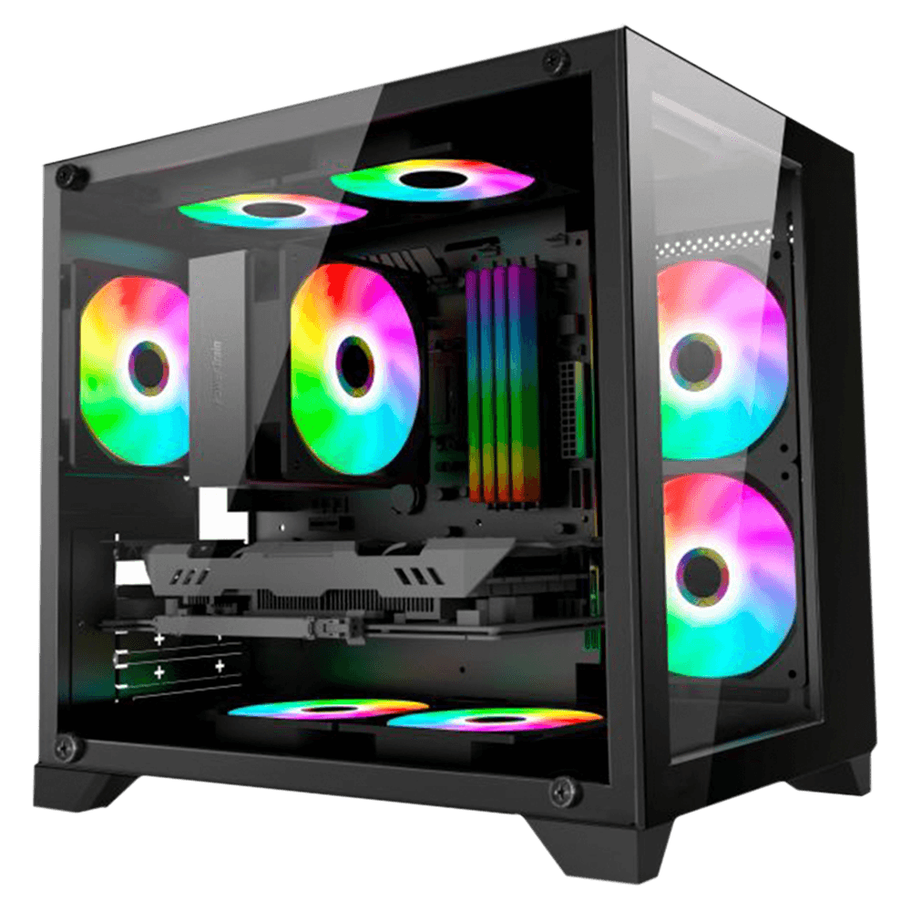 Gabinete Gamer K-mex Aquário CG-01AD, Space Z, Lateral de Vidro, Micro ATX, Mid-Tower, Sem Fans, Preto, CG01ADRH001CB0X