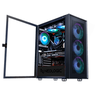 Gabinete Gamer Neologic Guardian, Vidro Temperado, Com 3 Fans Rainbow, Preto - NLGRDN