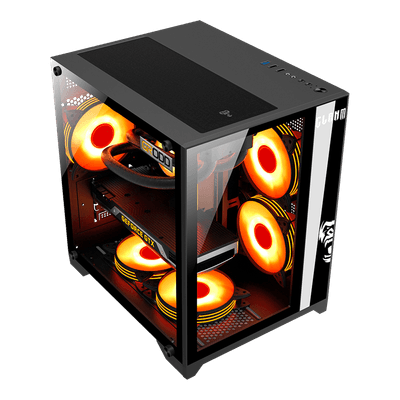 Gabinete Gamer Aquário Clanm Grodd, Lateral de Vidro, Matx, Sem Fans