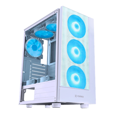 Gabinete Gamer Fortrek Cruiser 70569, Mid Tower, RGB, Com 3 Coolers, Lateral de Acrílico, Branco