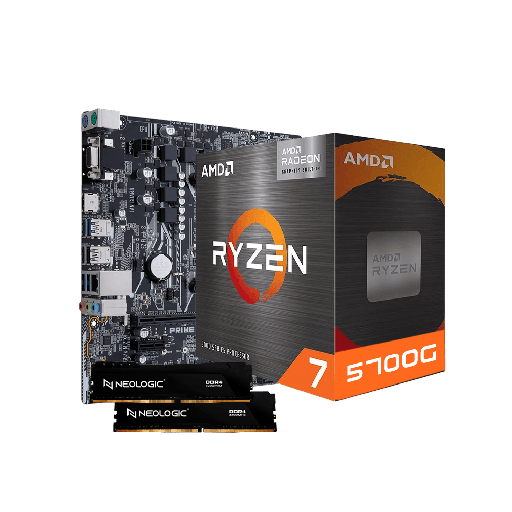 Kit Upgrade AMD Ryzen 7 5700G, Placa Mãe A520M, 32GB DDR4, Neologic - NLI84632