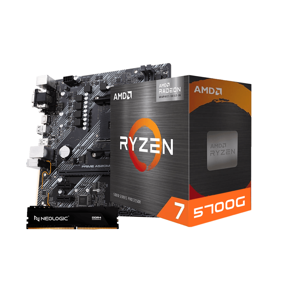 Kit Upgrade AMD Ryzen 7 5700G, Placa Mãe A520M 8GB DDR4, Neologic - NLI84583