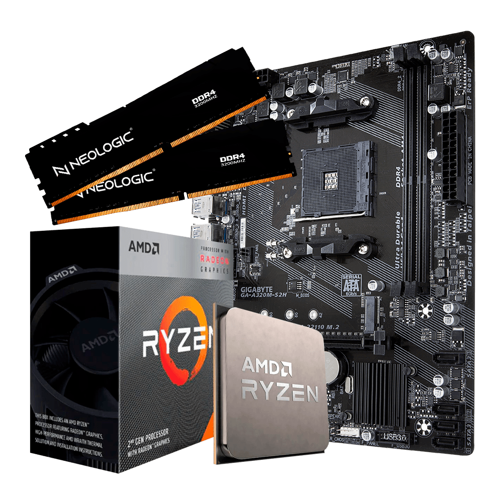 Kit Upgrade AMD Ryzen 3 3200G, Placa Mãe A520, 16GB DDR4, Neologic - NLI84294