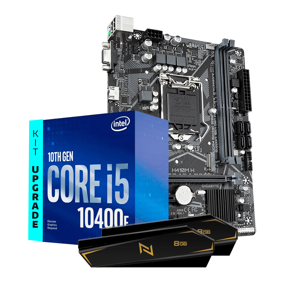 Kit Upgrade Intel Core I5-10400F 2.9Ghz, Placa Mãe H410M-H, Memória Neologic 16GB (2x8GB) 3200MHZ, Neologic - NLI83099