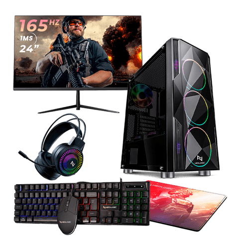 Pc Gamer Completo AMD Ryzen 5 5600GT 16GB (Radeon Vega 7 Integrado) SSD 480GB 500W 80 Plus + Monitor 24 165HZ, By Italo Canella NLI86297