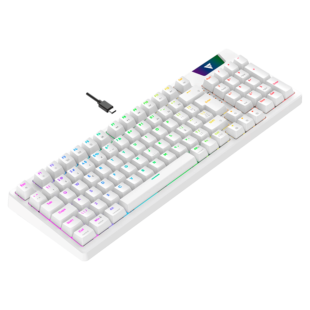 Teclado Mecânico Gamer Force One Atlas Pro, RGB, Switch Red, White, FR.TC.AP.01 - Imagem 2