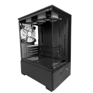 Gabinete Gamer Duex Aquário, Mid-Tower, Matx, Lateral e Frontal de Vidro, Preto, 3 Fans - DXGB3C