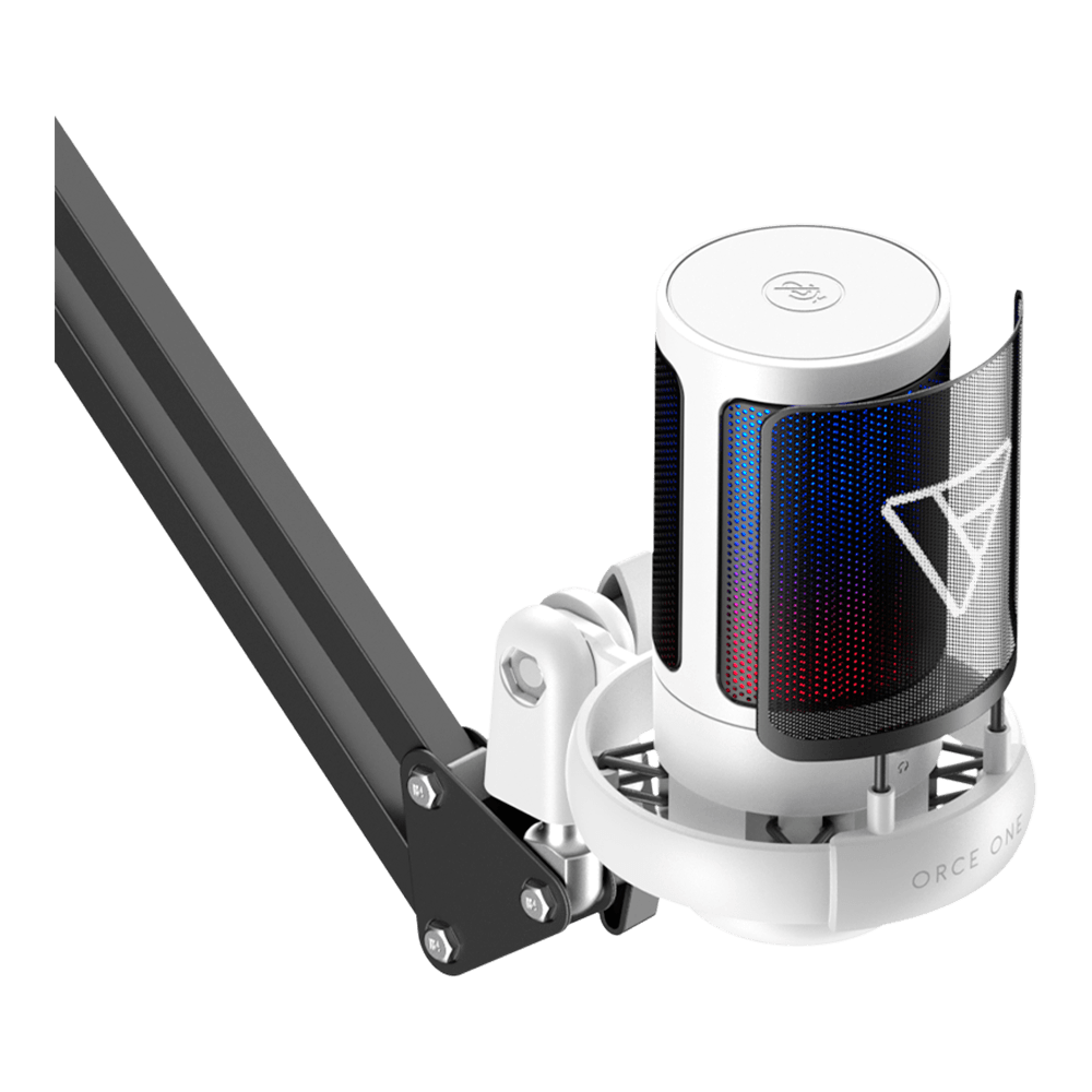 Microfone Gamer Force One Hero Pro, RGB, USB Padrão, Cardicoide Unidirecional, Braço Mecânico Articulado Incluso - FR.MC.HE.02