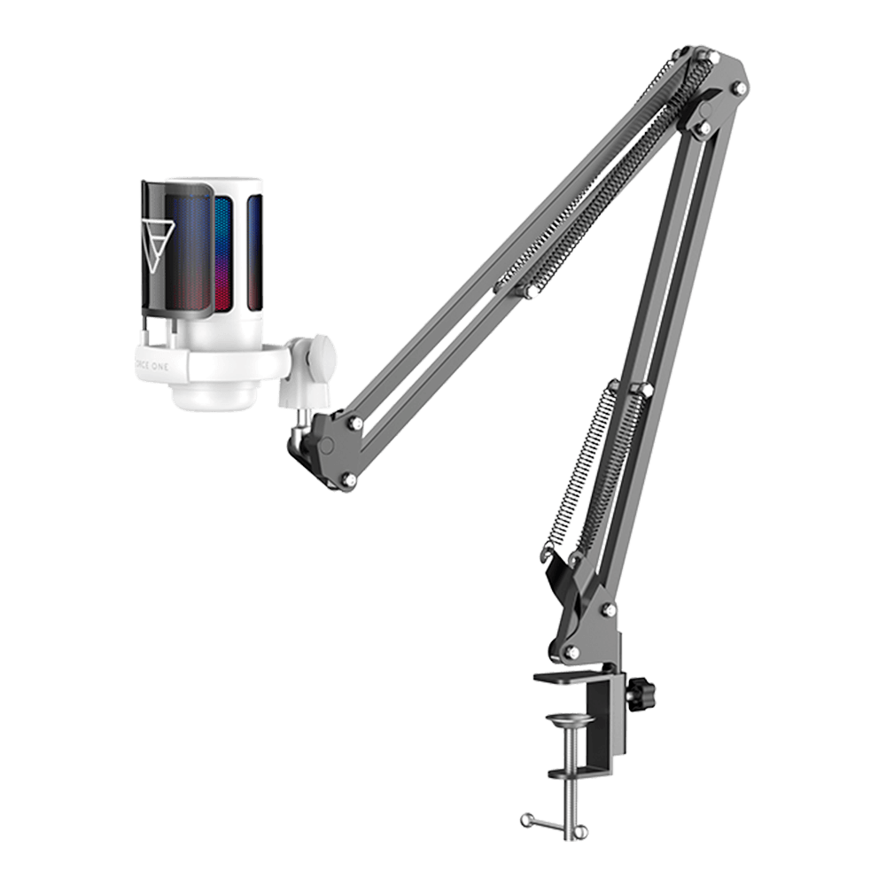 Microfone Gamer Force One Hero Pro, RGB, USB Padrão, Cardicoide Unidirecional, Braço Mecânico Articulado Incluso - FR.MC.HE.02 - Imagem 3