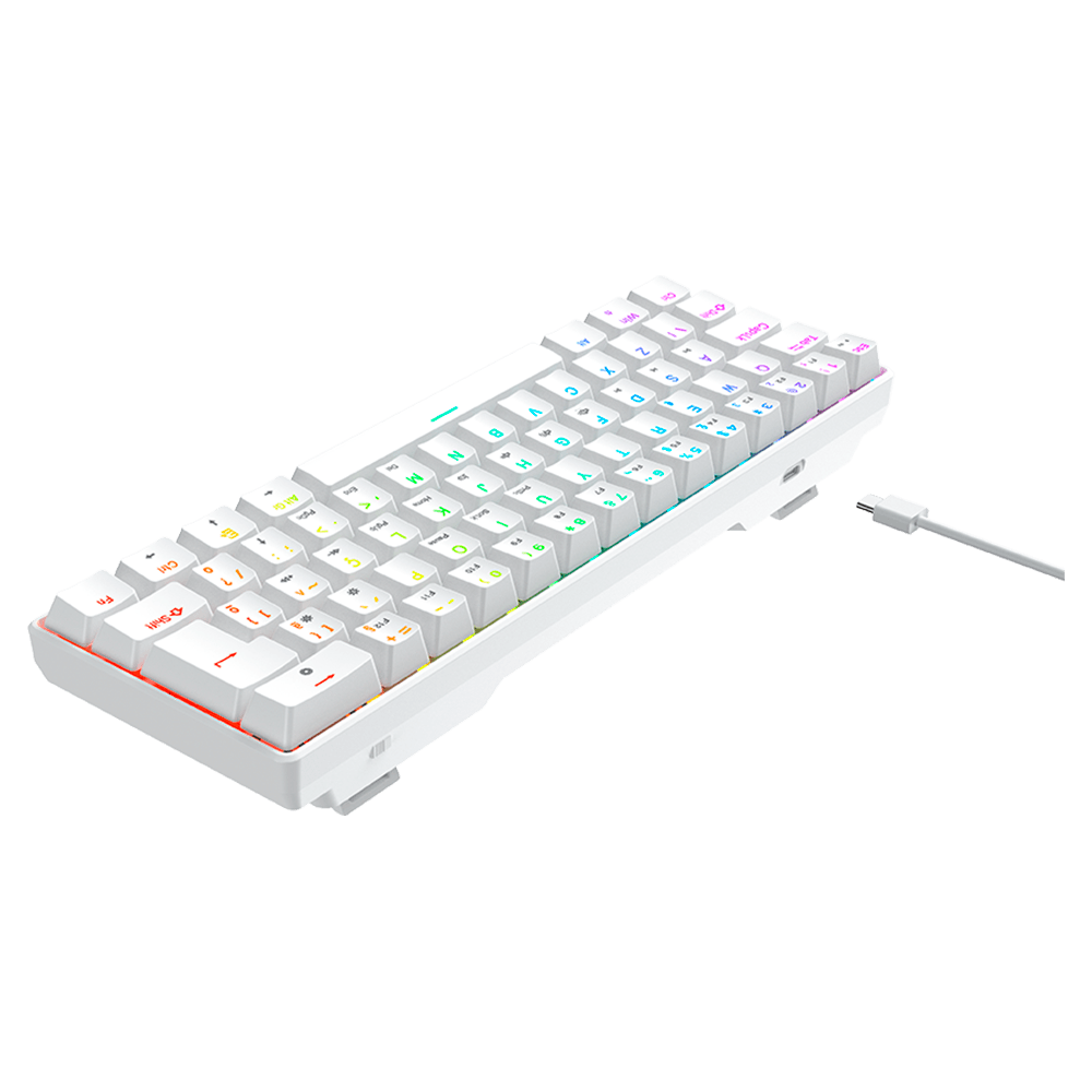 Teclado Gamer Mecanico Hyrax Thunder Hck61, Abnt2, Branco, Switch Vermelho - Hck61w-red-rgb - Imagem 3