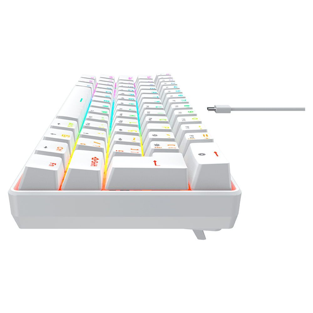 Teclado Gamer Mecanico Hyrax Thunder Hck61, Abnt2, Branco, Switch Vermelho - Hck61w-red-rgb - Imagem 4