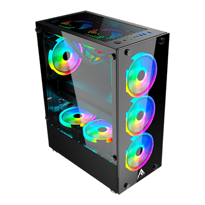 Gabinete Gamer Ryvel Vision Black, Sem Fans, RY-GB-VS-BL