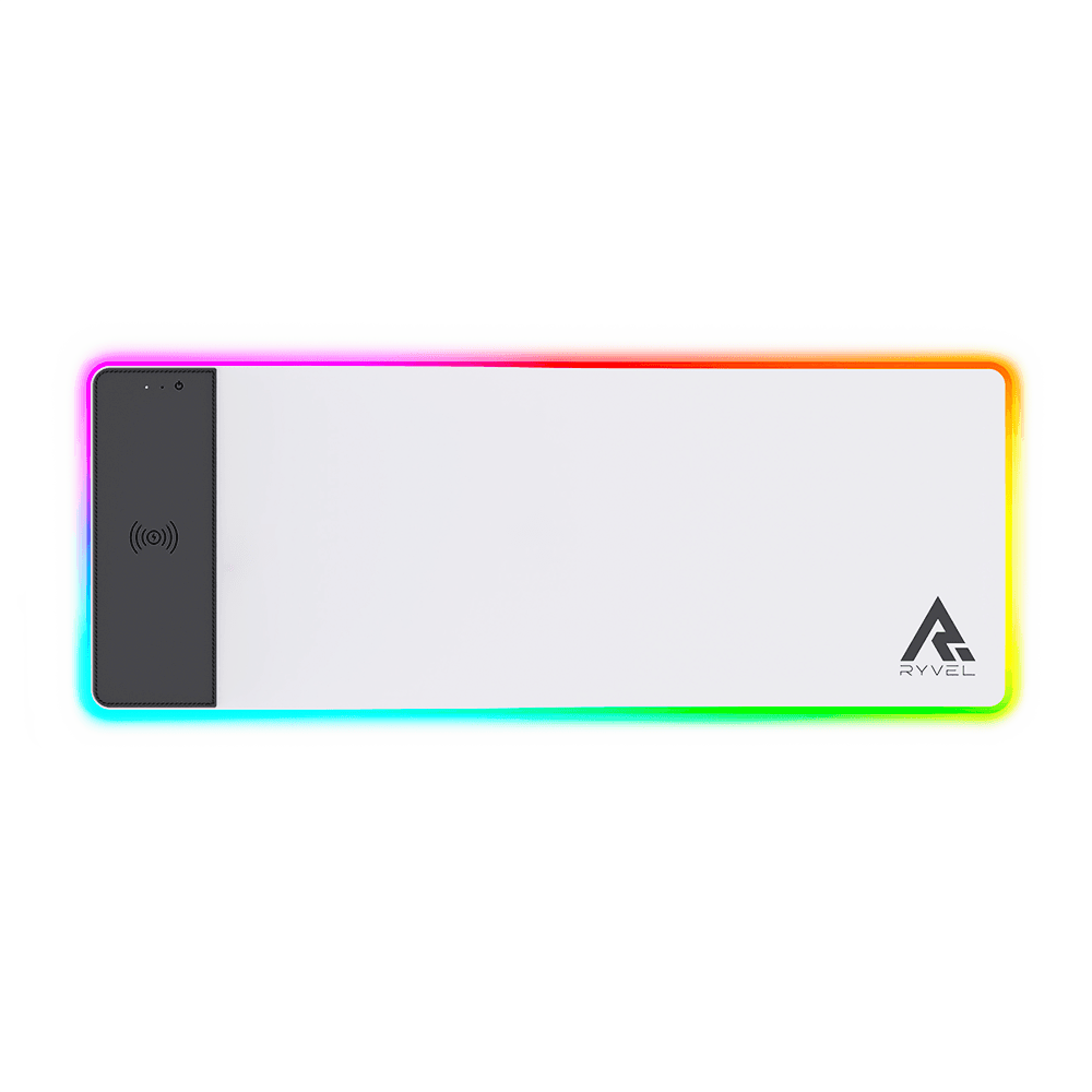 Mousepad Gamer Ryvel White, RGB, Charge (carrega Smartphone), 800x300mm, RY-MP-CG-WT