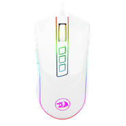 Mouse Gamer Redragon Cobra, 10000 DPI, M711W, RGB Light, Branco