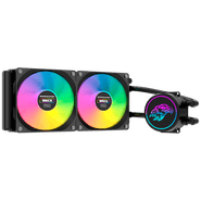 Water Cooler K-MEX WAC6 240MM 2 Coolers Preto INTEL/AMD Led Multicolor