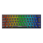 Teclado Gamer Mecânico Neologic Precision Dark  60%, Rainbow, 61 Teclas, Switch Red, Cabo Tipo C, Preto, PREDRK-RED