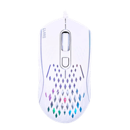 Mouse Gamer Clanm Slits, RGB, 7200 DPI, Swltch Huano, Sensor Pixart 725IC, Branco