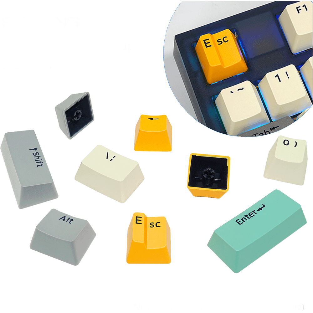 Kit de Keycaps Skyloong, Double Shotting Pbt, Industrial Gray - Imagem 2