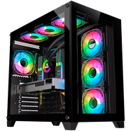 Gabinete Gamer K-mex Space CG-P2R4 Preto ATX Vidro Lateral Sem Fan CGP2R4RH001CB0X