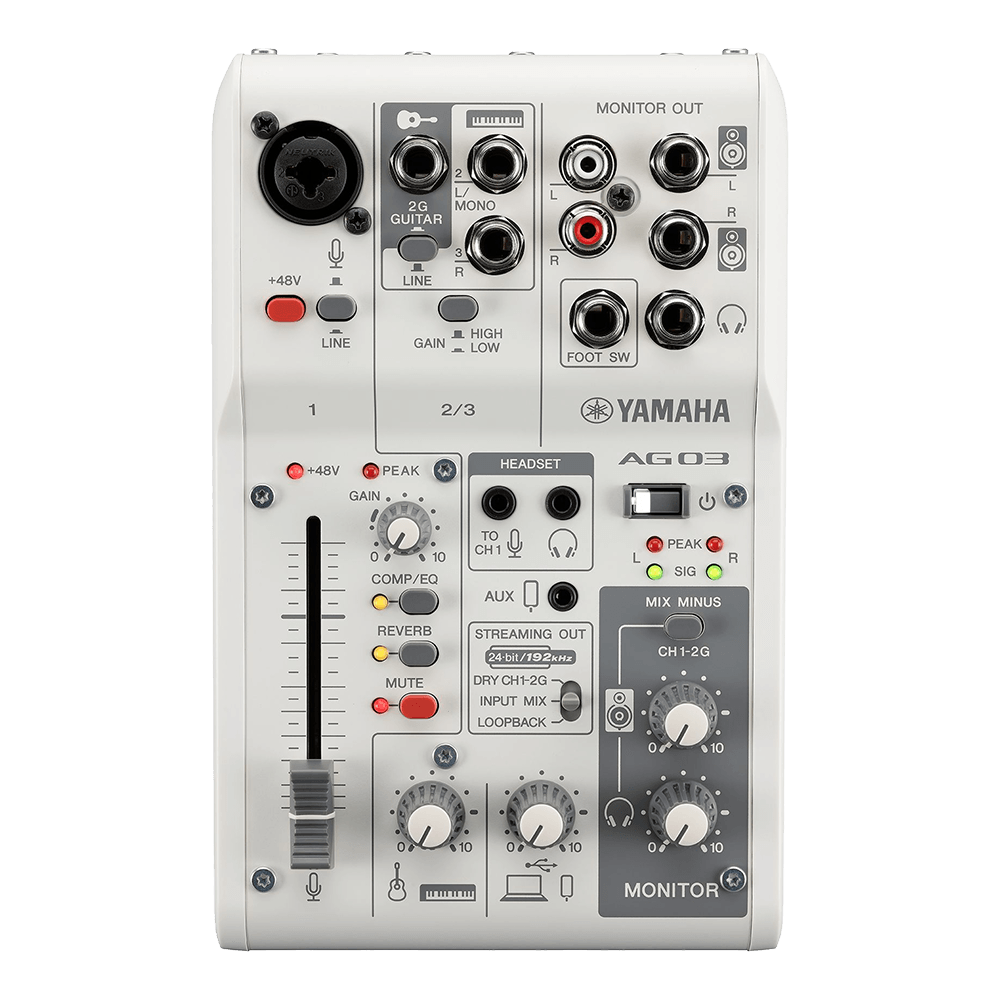 Kit Mesa de Som Yamaha, Microfone, Headset AG03MK2 LSPK, Podcast, Streaming, Branco - Imagem 4