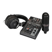 Kit Mesa de Som Yamaha, Microfone, Headset AG03MK2 LSPK, Podcast, Streaming, Preto