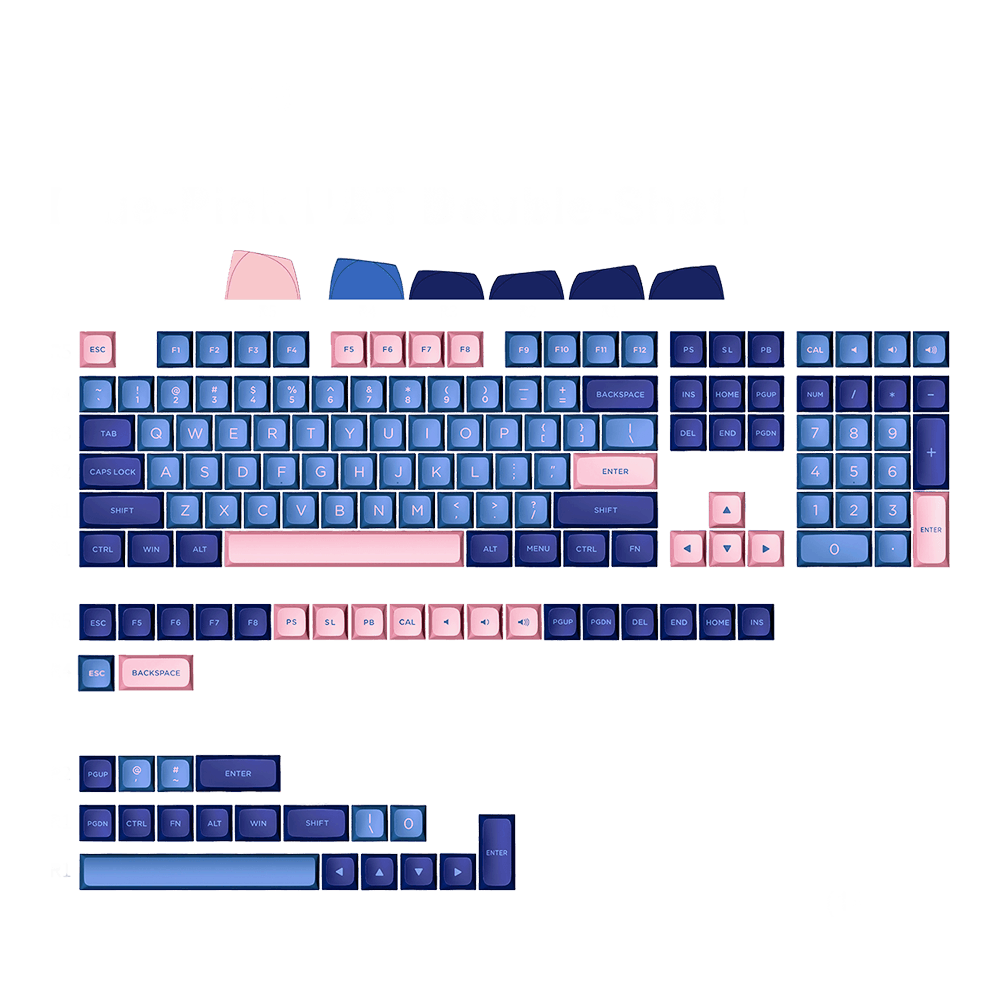 Kit de Keycaps Skyloong, Double Shotting Pbt, Light Grey-blue-pink - Imagem 2
