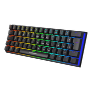 Teclado Gamer Mecânico Neologic Precision Dark  60%, Rainbow, 61 Teclas, Switch Red, Cabo Tipo C, Preto, PREDRK-RED