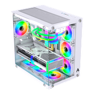 Gabinete Gamer Ryvel Ymir White, RY-GB-YR-WT, EATX, Lateral e Frontal de Vidro, Acompanha 10 Fans ARGB